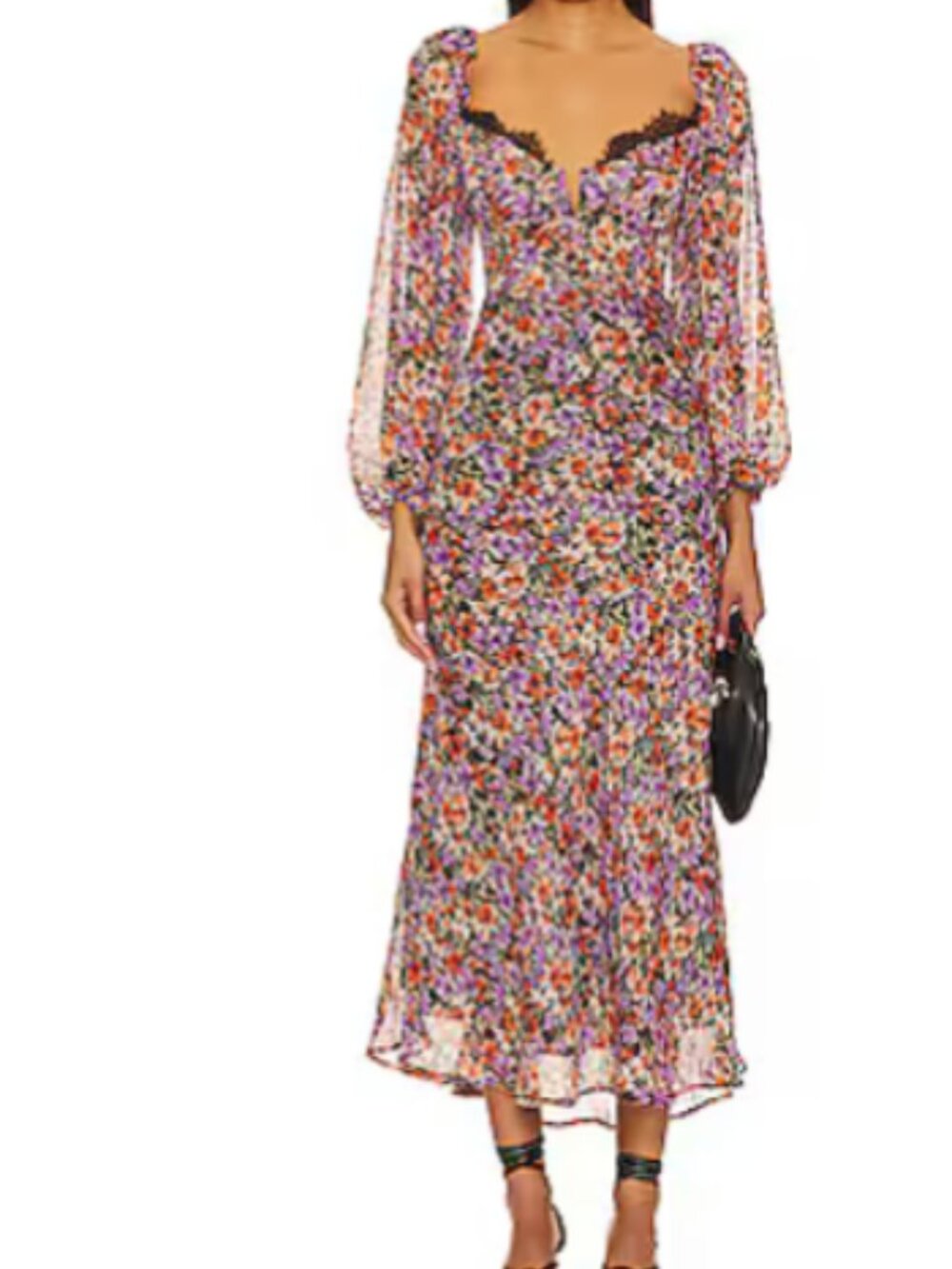 Astr The Label Dress Women’s Purple Orange Flower Design Babydoll S - Picture 2 of 3